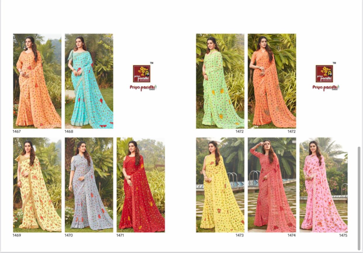 PRIYA PARIDHI  NATASHA Latest Fancy Designer Casual Wear Georgette Printed Saree Collection